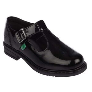 Kickers Girls Lach Patent Leather T-Bar Mary Janes / Black